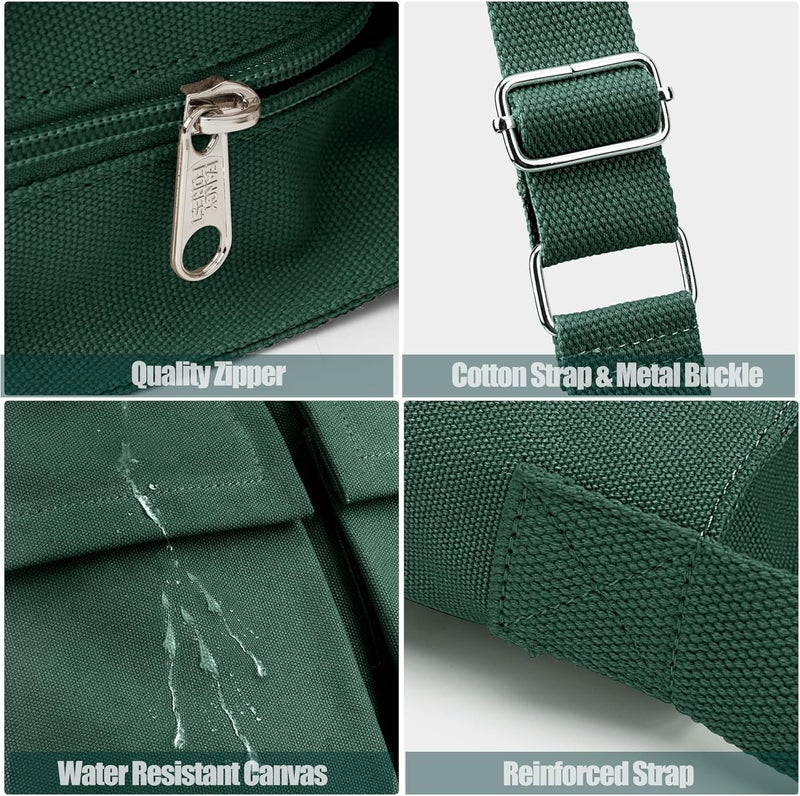 KALIDI FANCY FOREST KALIDI Canvas Tote Bag Messenger Bag, Large Crossbody Bag for Women or Men, Casual Canvas Shoulder Bag for College Work Daily - Image 4